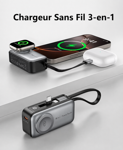 Batterie Externe Premium 3-en-1 – Technologie Magnétique 50000mAh