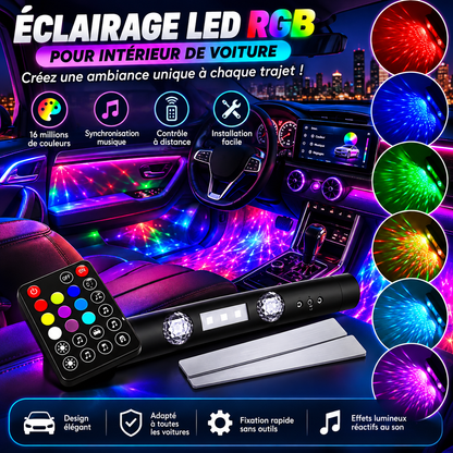 Éclairage LED RGB Premium pour Intérieur de Voiture