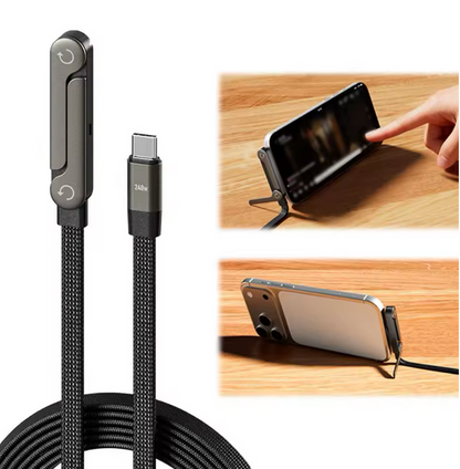 ACHETÉ = 1 OFFERT (PROMO SPÉCIALE)⚡Câble de Charge Rapide 240W avec Support Téléphone