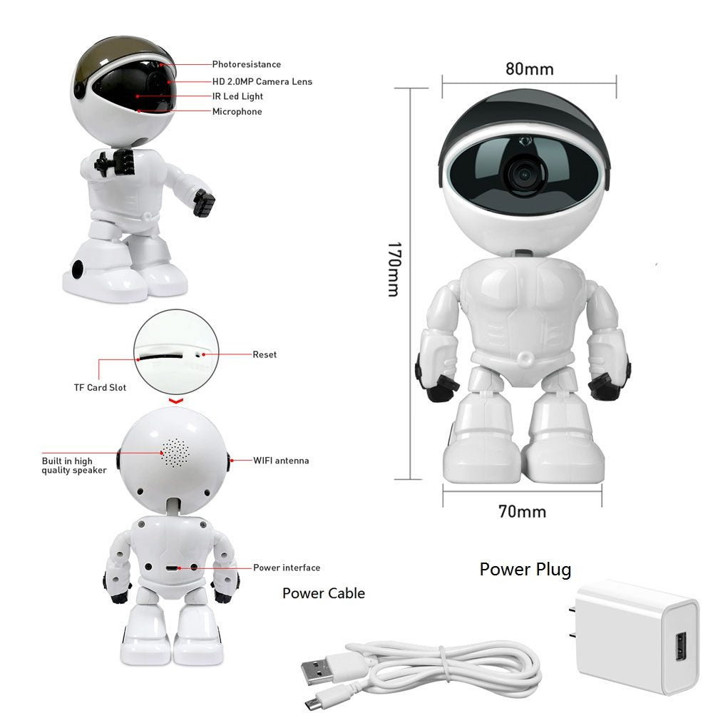 Caméra Robot WiFi 1080P – Surveillez Votre Maison 24h/24, Où Que Vous Soyez